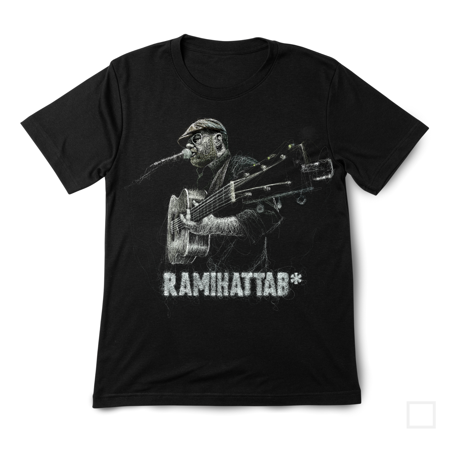 T-Shirt, Schwarz mit Rami Hattab im "Scribblestyle"